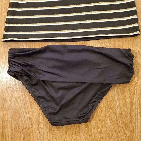 Ralph Lauren Dylan Lurex Stripe Ring Front Bandini - Picture 14 of 16